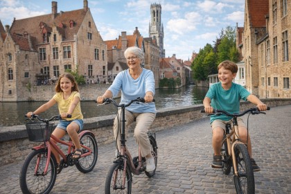 Fietsen met oma in Brugge